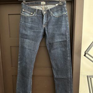 NAKED AND FAMOUS DENIM Indigo Broken Twill Selvedge Jeans Size 33 Weird Guy